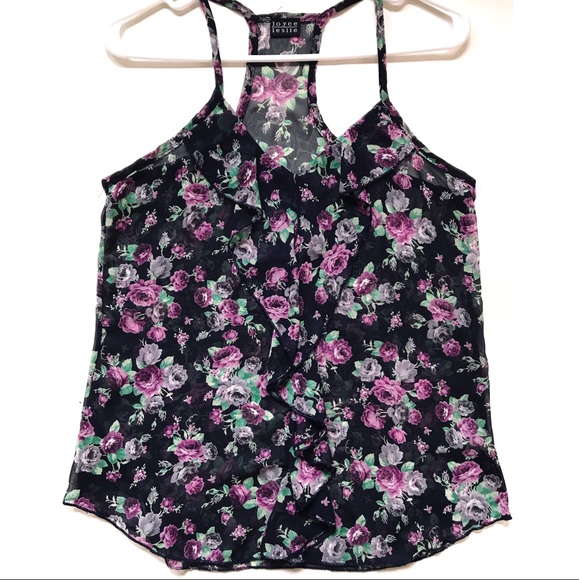 Flowy Floral Sheer Top S/M - Picture 4 of 4